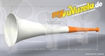 Vuvuzela, 2-teilig, wei-orange